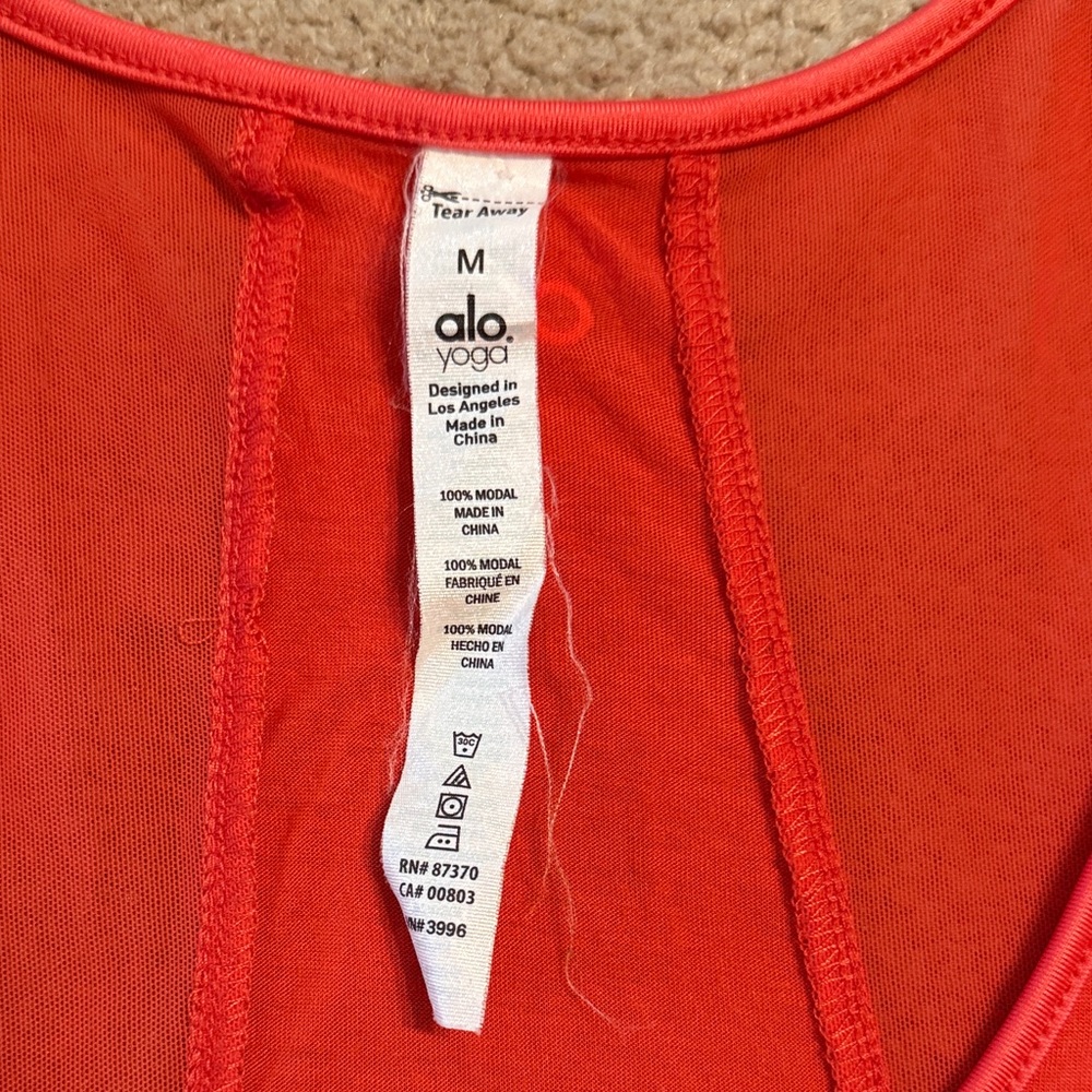 Alo Red Racerback Tank Top - Picture 3 of 3